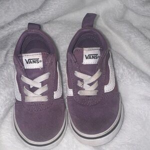 Vans Kids Purple Suede Side-Stripe Sneakers with White Accent
